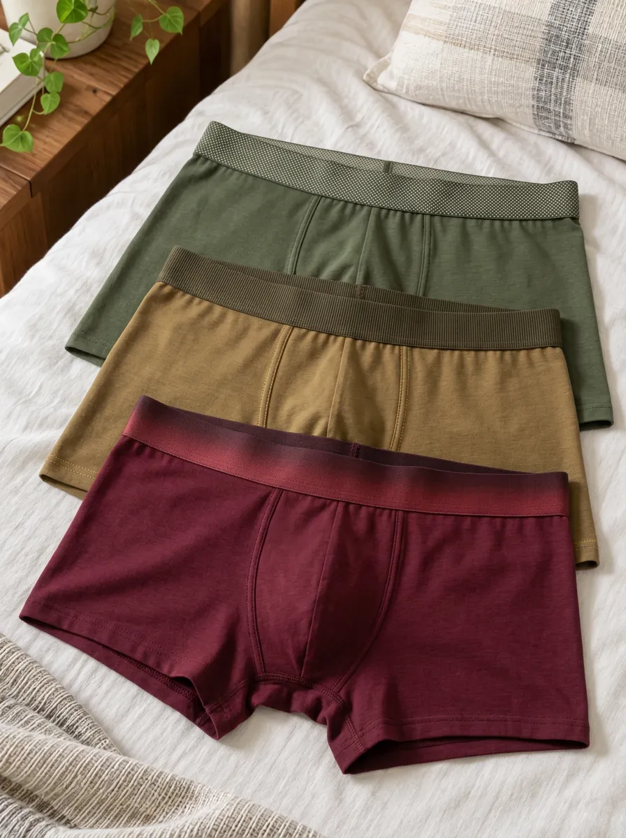 Men's Solid Color Multi-Pack Cotton Boxer Briefs 3-Piece Set