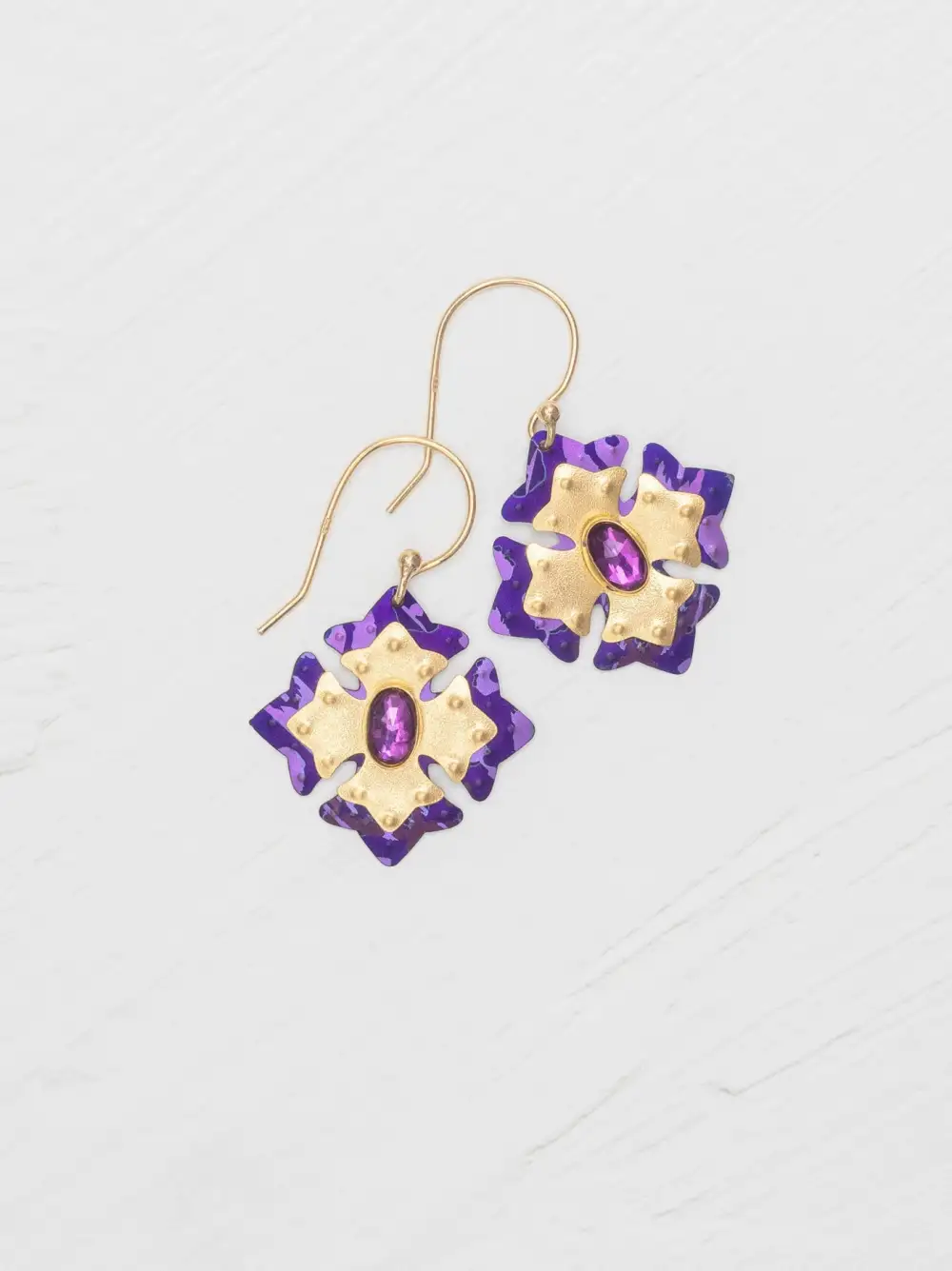 Sculpted Crystal Accent Statement Earrings