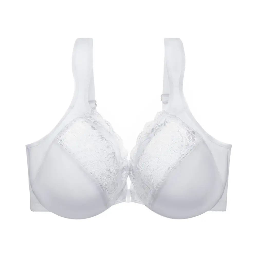 Wide Strap Front Closure Underwire Bra