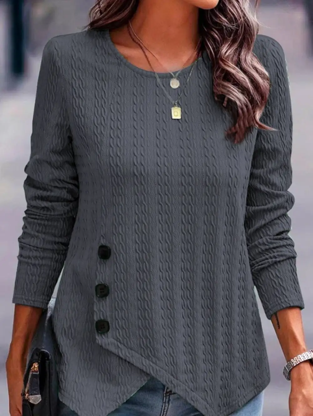 Jersey Crew Neck Top