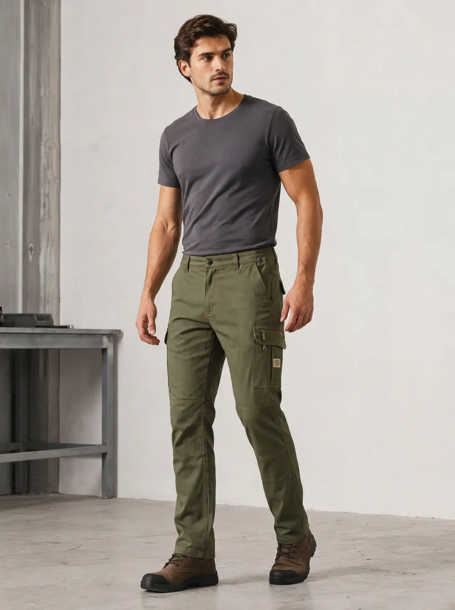 Men's Olive Green Utility Cargo Pants