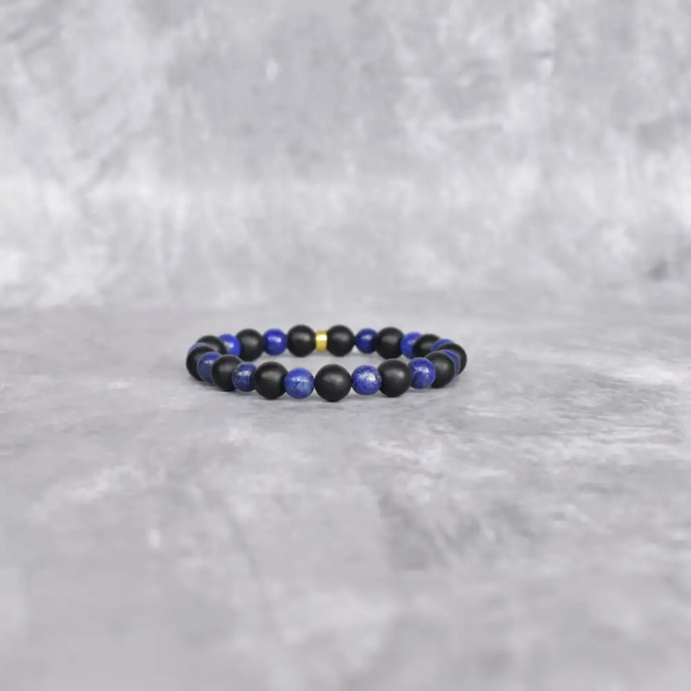 Onyx Lapis Lazuli Bead Bracelet