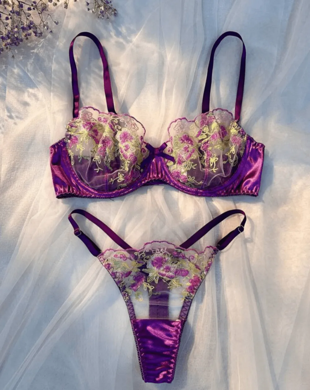 Textured Silk Lingerie Set