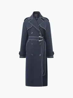 Long Waist Denim Lapel Jacket