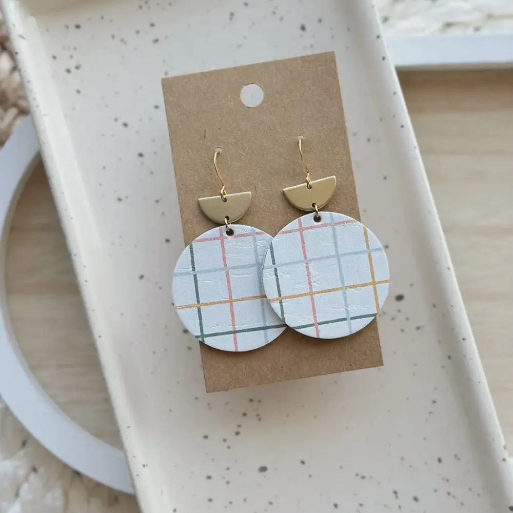 Dune Drop Earrings - Fresh Plaid