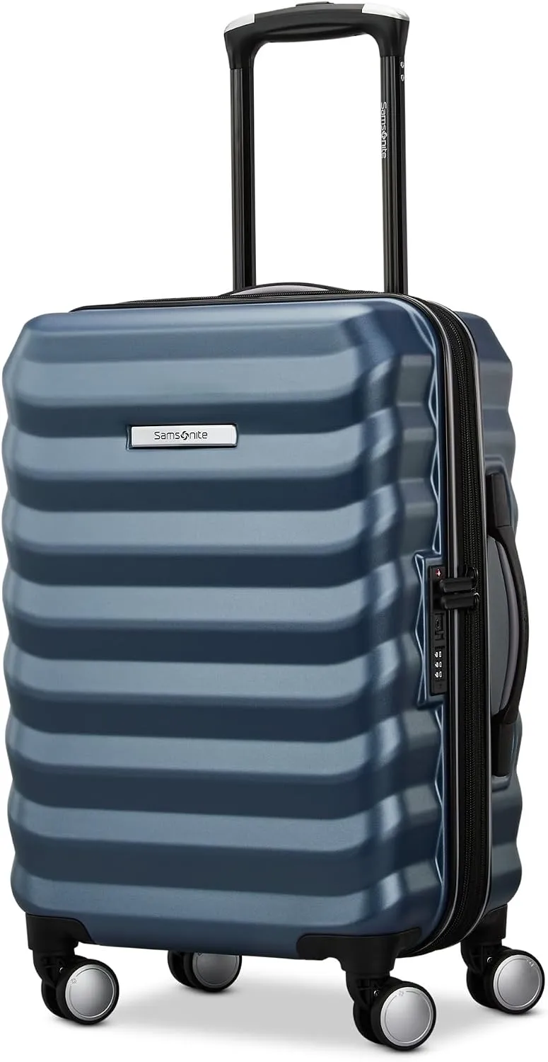 Samsonite Hard-Sided 28-Inch Lightweight Checked Large Expandable Element Suitcase: Durable, 360° Spinner Wheels, Adjustable Telescopic Handle, TSA-Approved Lock - Alpine Black