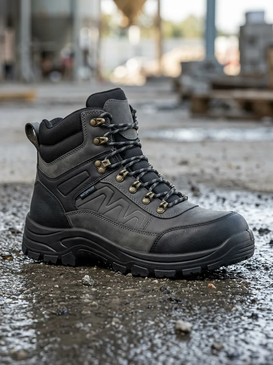 Performance-Look Tactical Leather-Look Men's Waterproof Work Boots