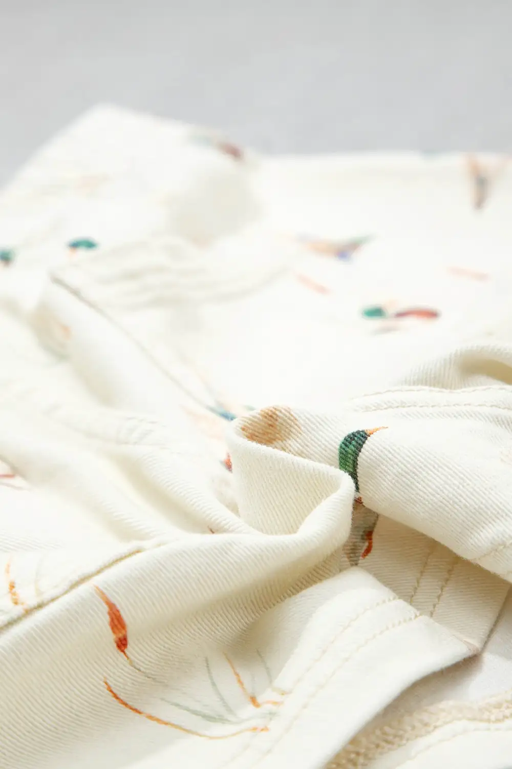 Wild Duck Mallard Printed Drawstring Denim Shorts