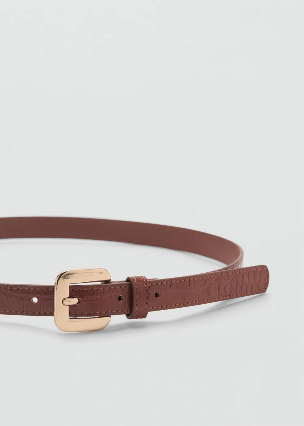Casual Style Croco Leather-Effect Belts