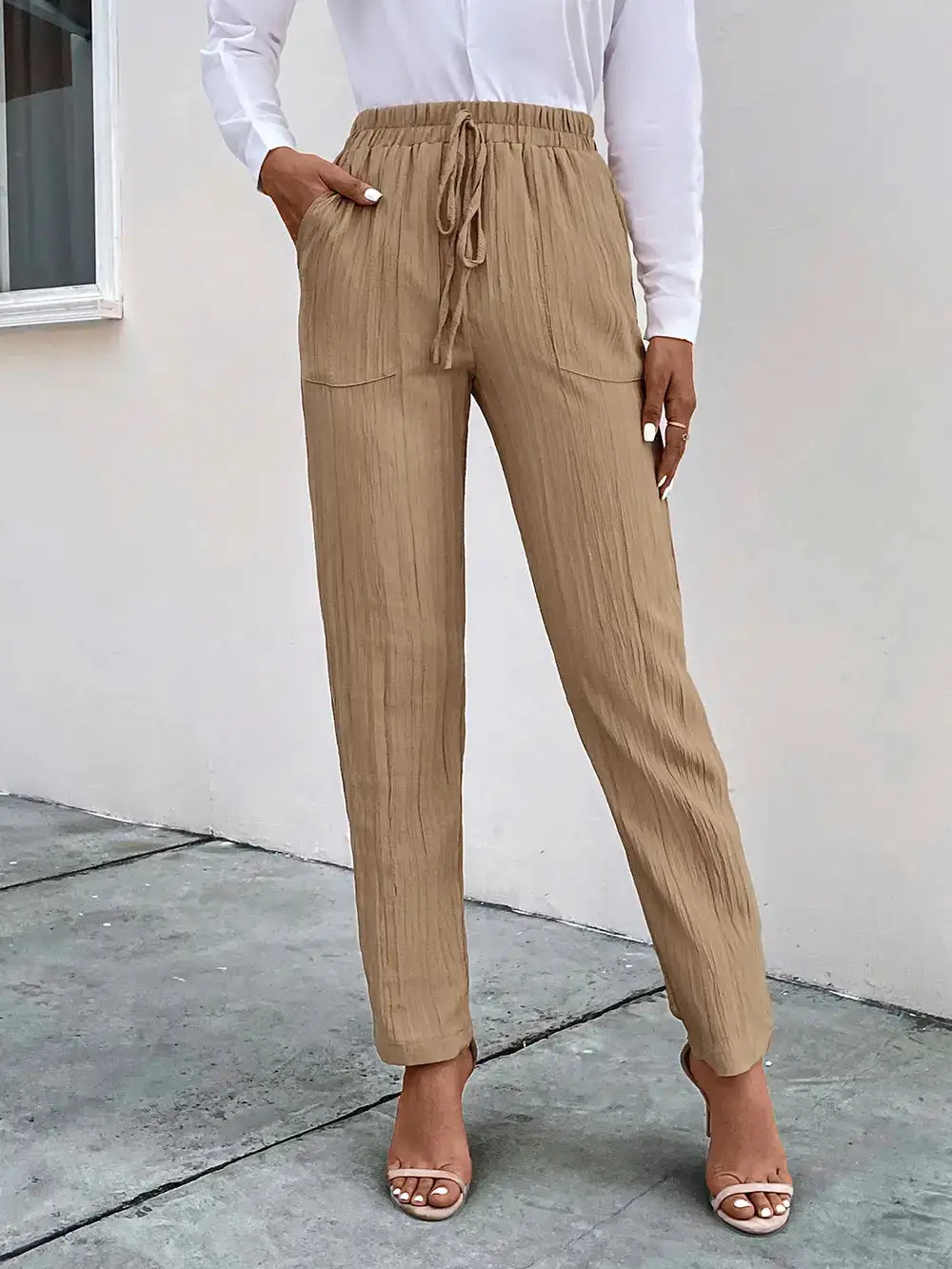 Drawstring Pocketed Pants