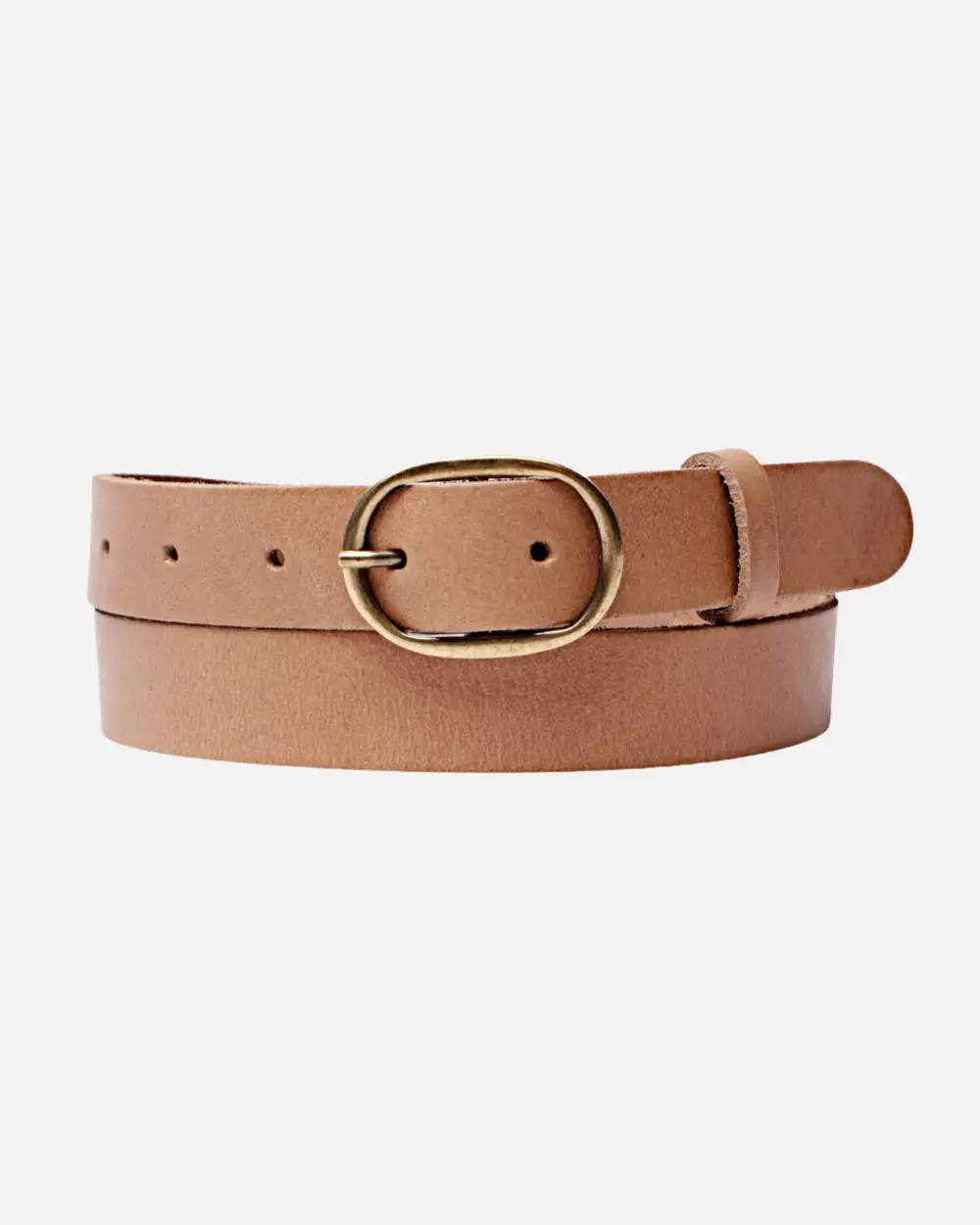 Classic Oval Buckle Leather Waist Belt