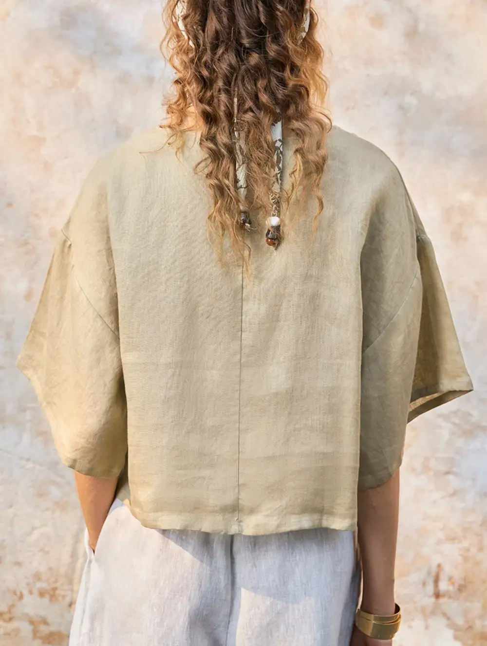 Linen Crew Neck Short Sleeve Tee