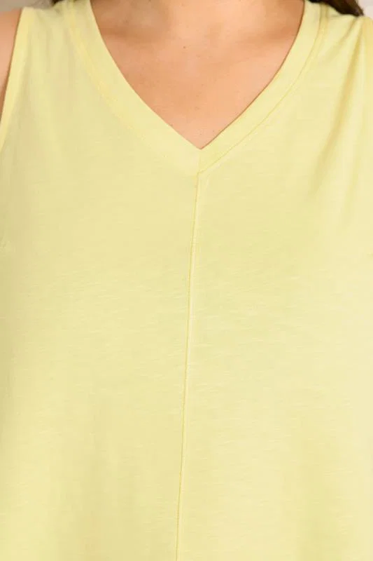 Yellow Premium Cotton Vest Top detail 3