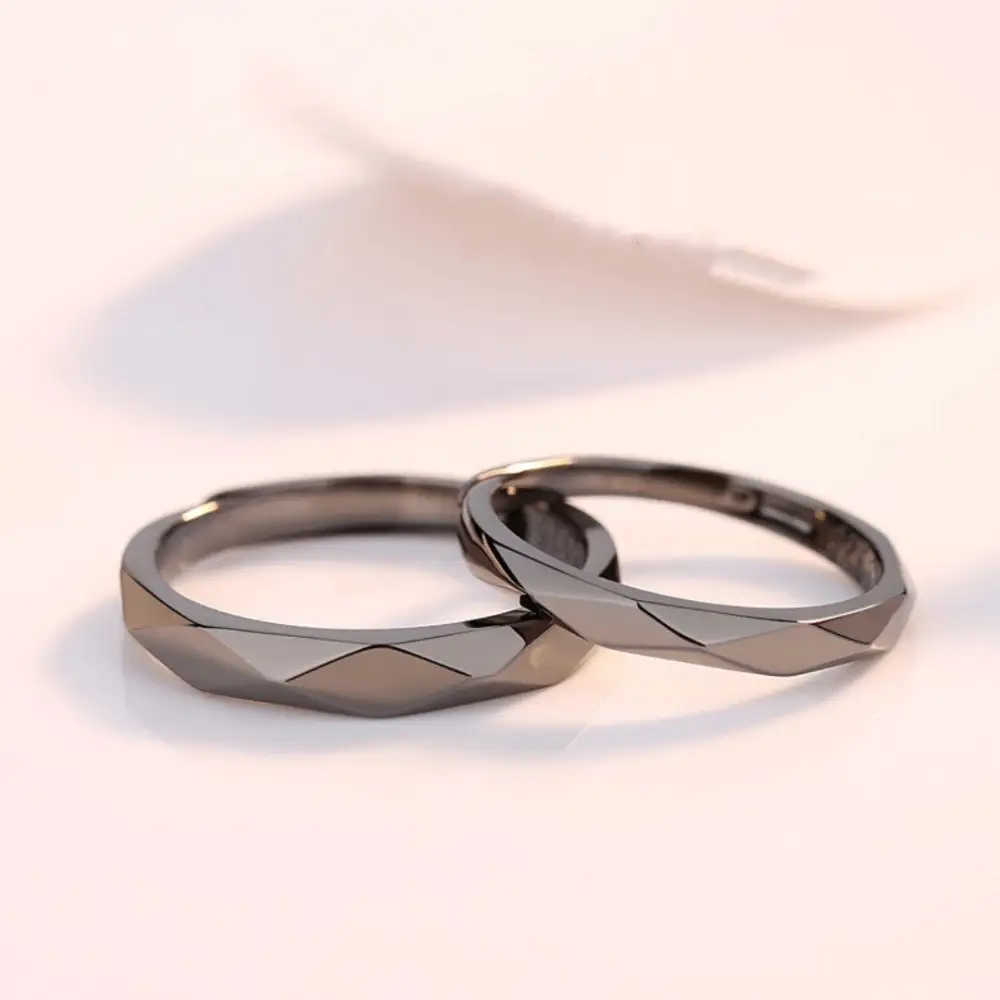 Textured Adjustable Open Band Men's Ring