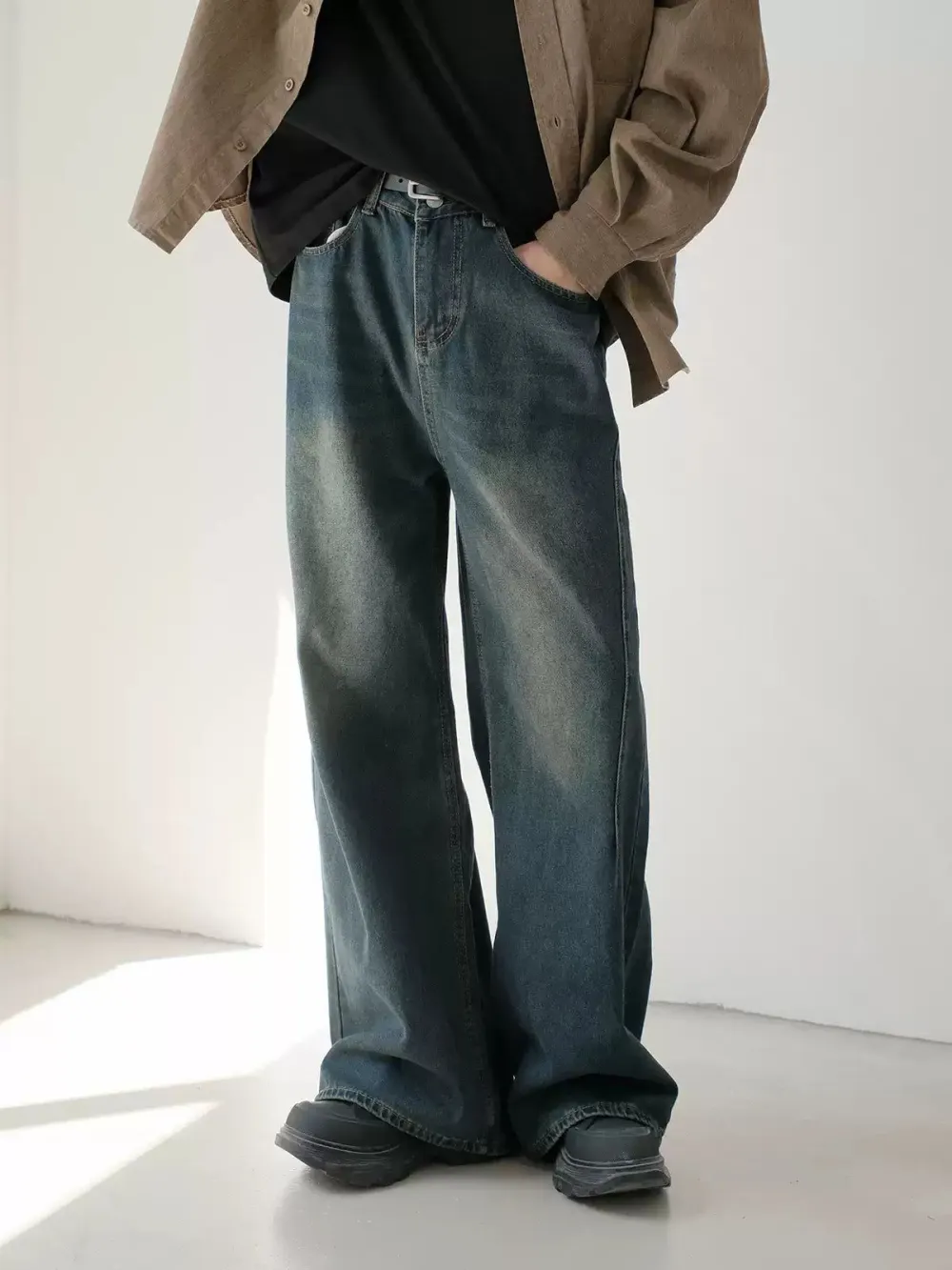Oversized Fade Denim Jeans