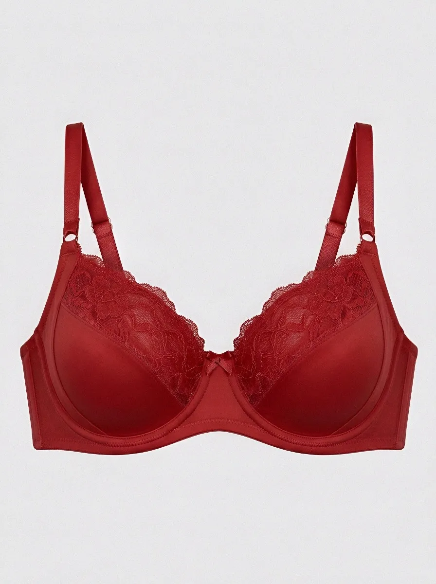 Women's Padded Underwire Lace-Trim Floral-Lace Bra