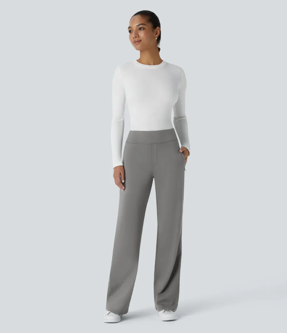  DayStretch Mid Rise Side Zipper Pocket Work Flare Pants