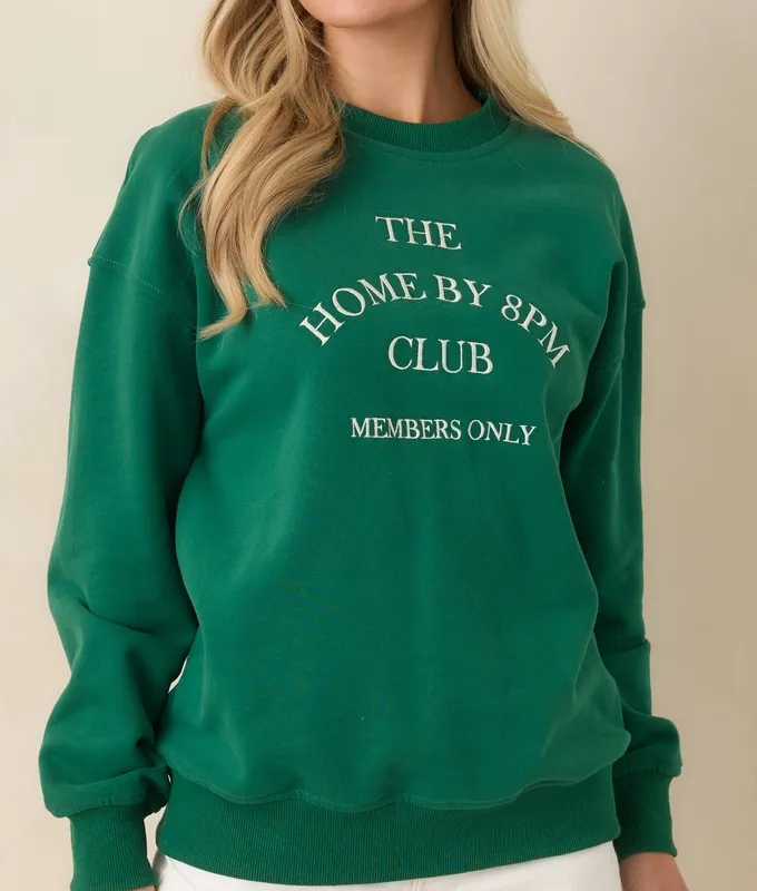 Forest Green Graphic Crewneck Sweatshirt