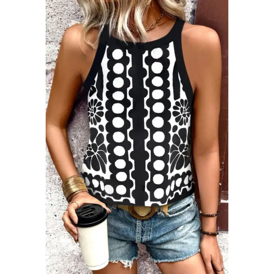Geometric Sleeveless Tank Top