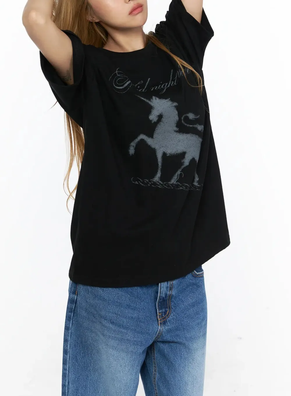 Round-Neck Oversized Graphic T-Shirt