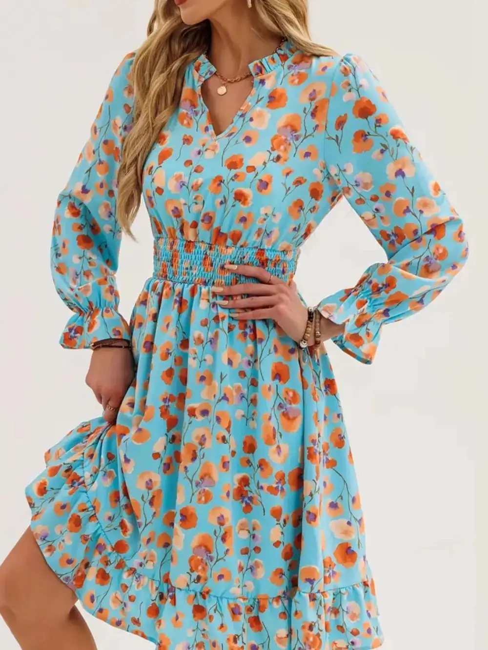Clean Line Floral Dress