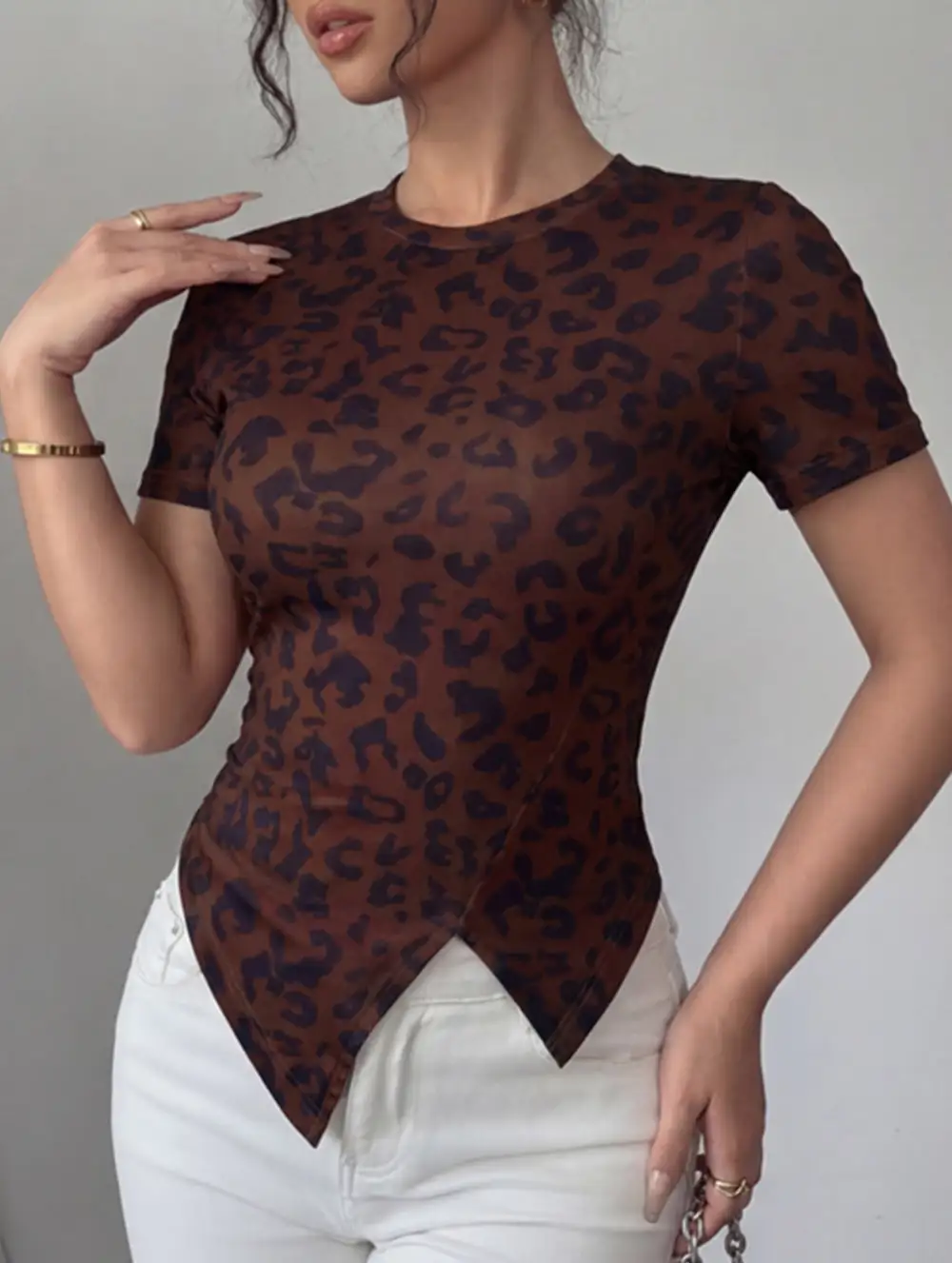 Floral Slit Slim Fit Tee