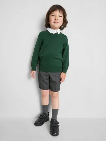 3-7yrs | 2pk Unisex Cotton Rich V-Neck School Jumpers