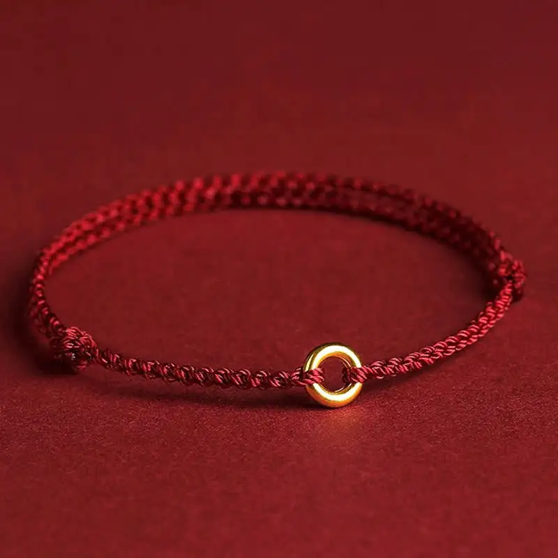 Small Buckle Braided String Adjustable Connection Bracelet Anklet