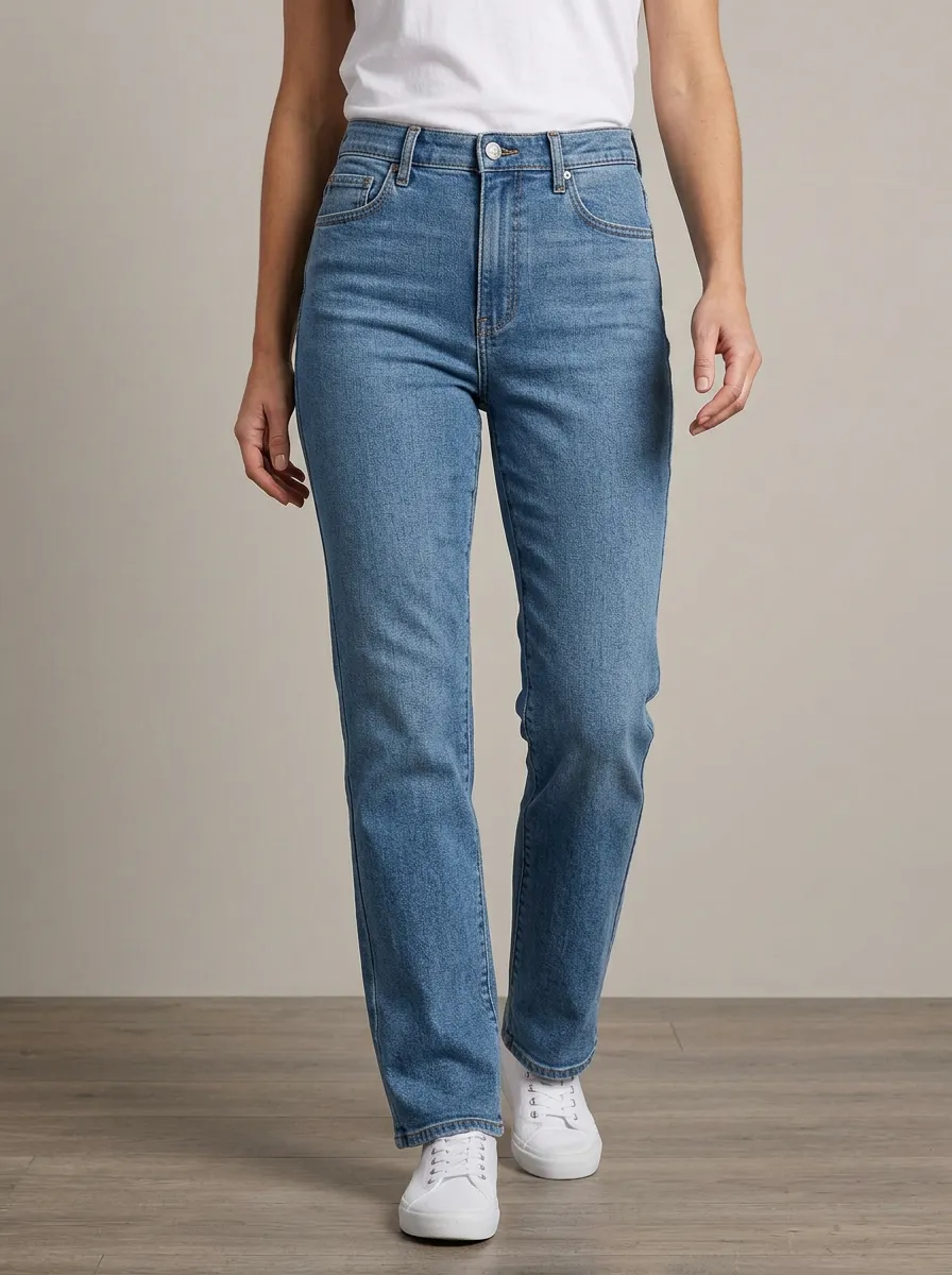 Straight-Leg Denim Casual Denim Jeans