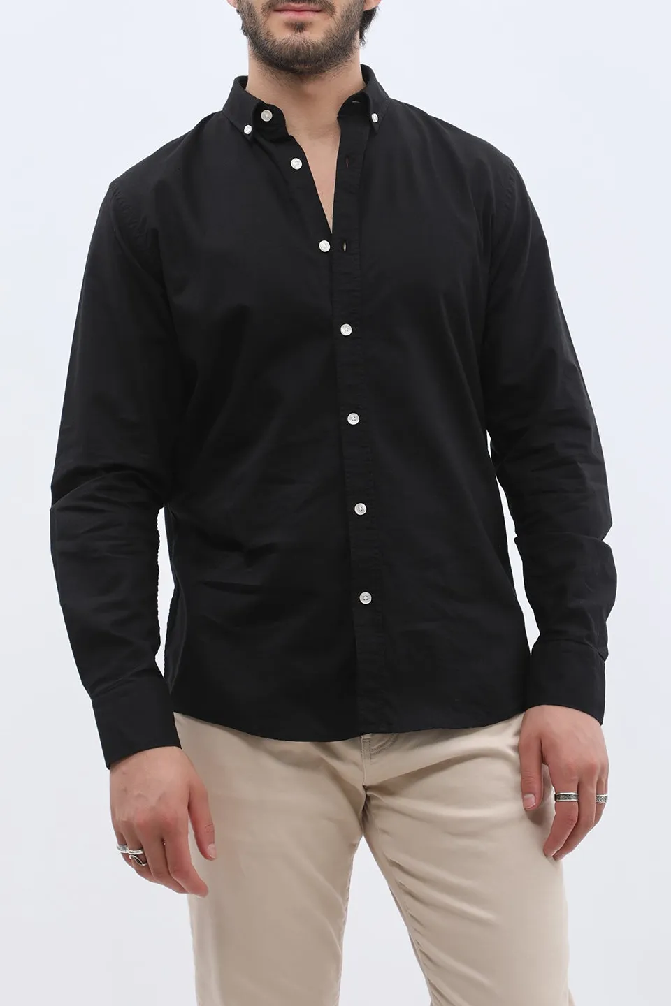 Oxford Long Sleeve Cotton Men's Button Down Shirt