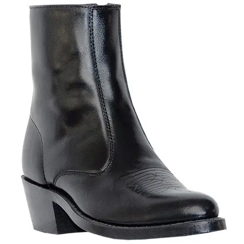 Men's Leather Round Toe Dress Side-Zip Boots