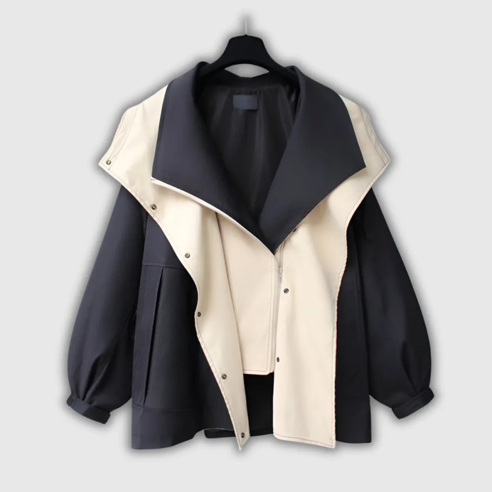 Two Tone Utility Shawl Collar Jacket