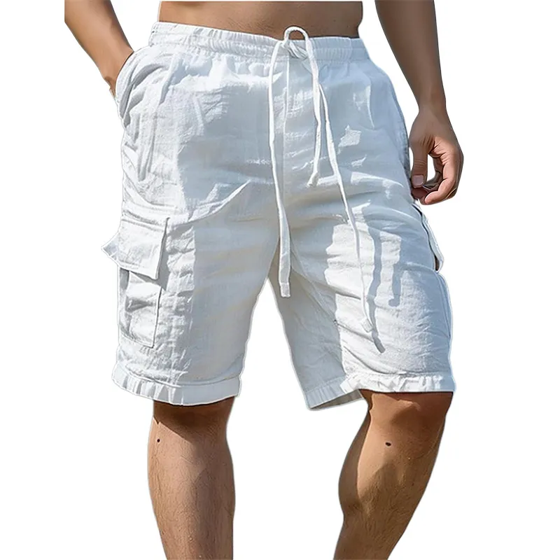 Cotton Linen Utility Shorts