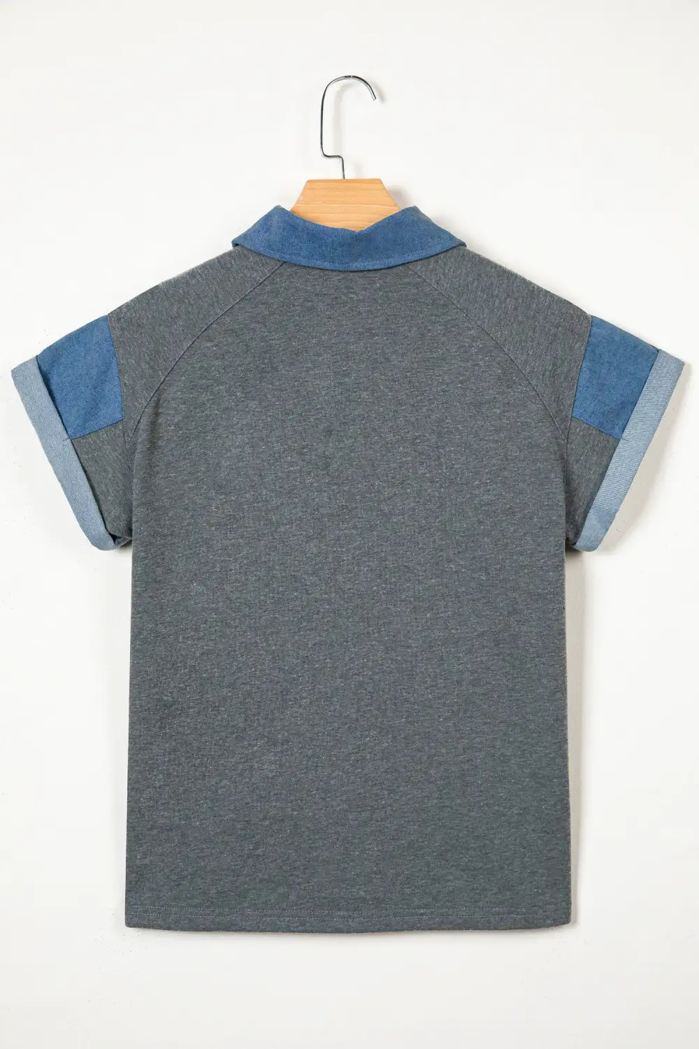 Women's Colorblock Patchwork Collared Top