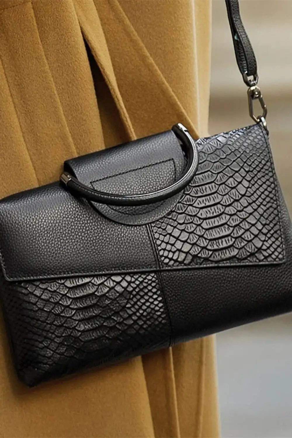 Minimalist Flap Cover Shoulder Bag Soft PU
