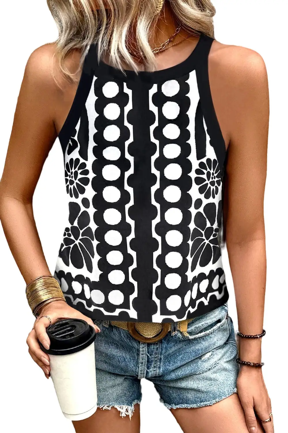 Slim Floral Tank Top