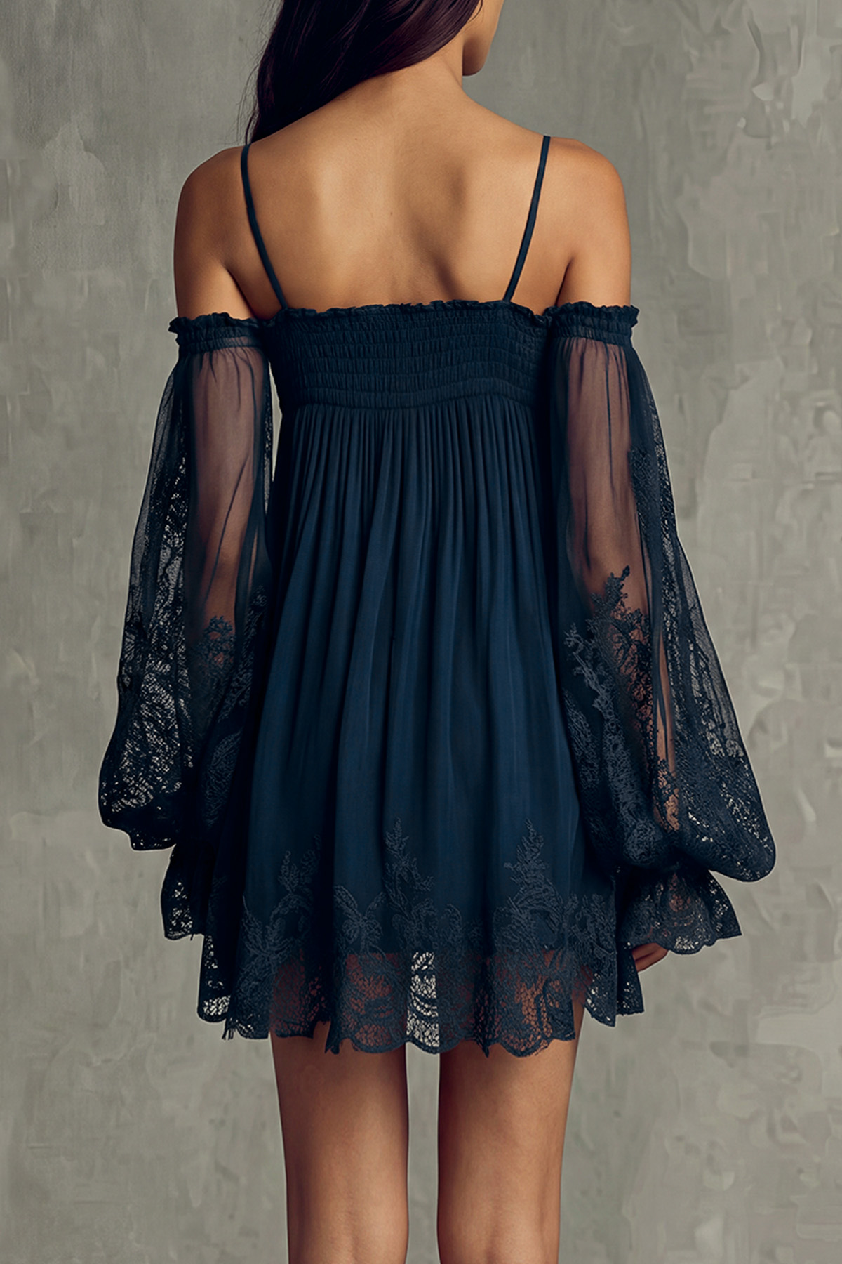Spaghetti Strap Lace Mini Dress