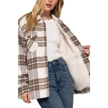 Fur Lined Plaid Flannel Shirt