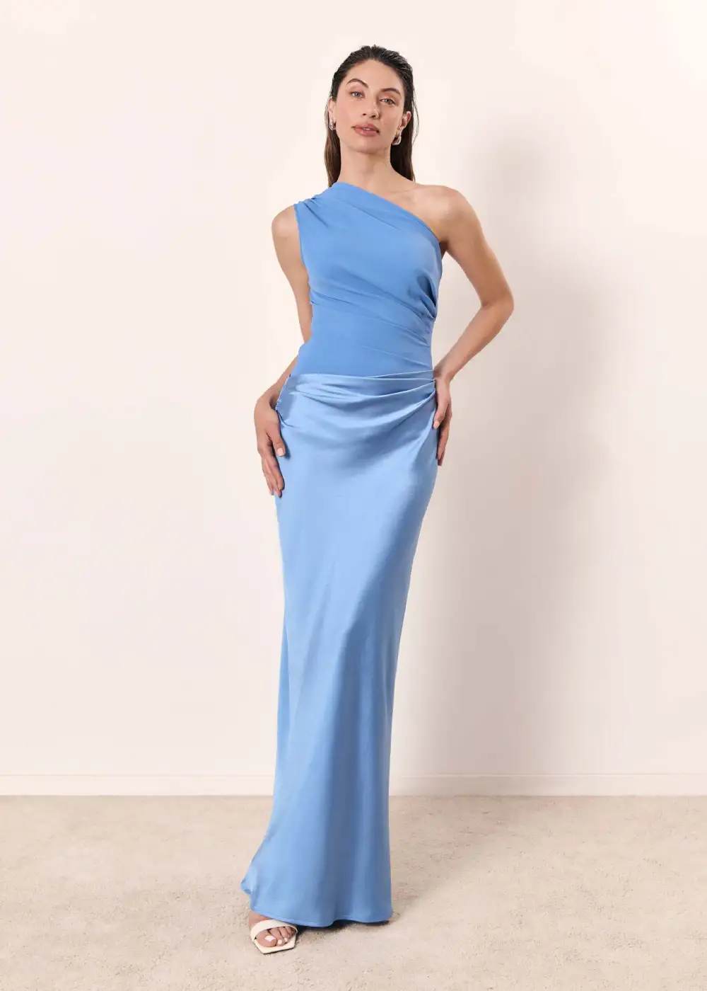  Refined One Shoulder Midi Dress