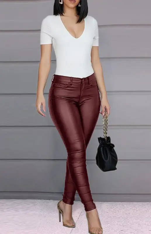 Pu Leather Feet Trousers Pants