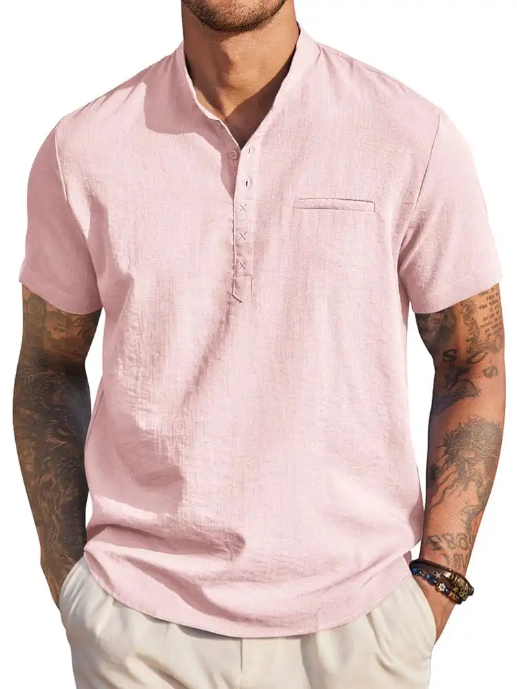 Soft Weave Henley Woven Shirt