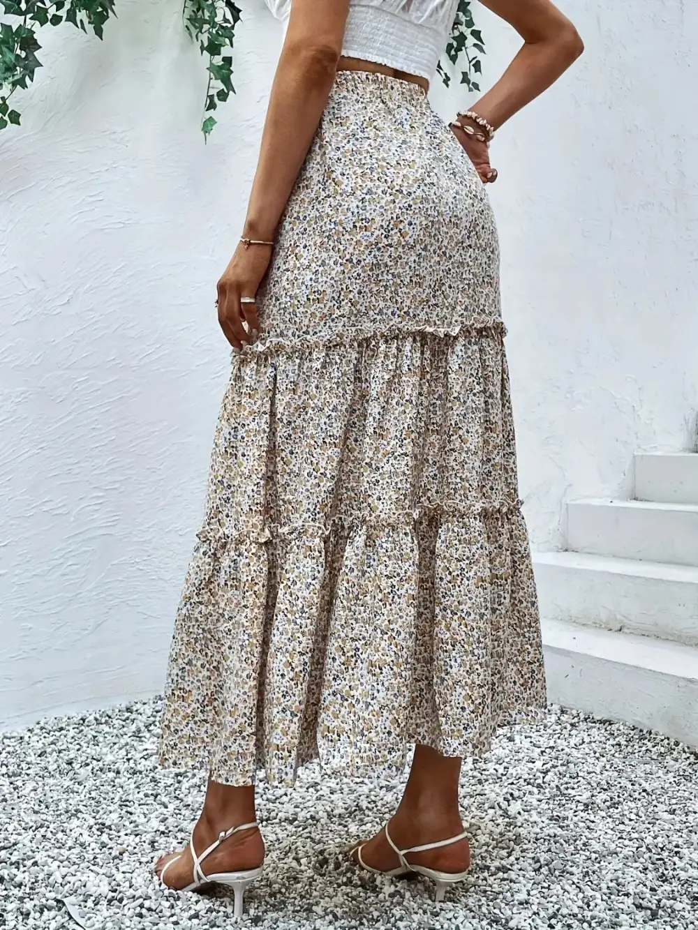 Softline Printed Frill Skirt