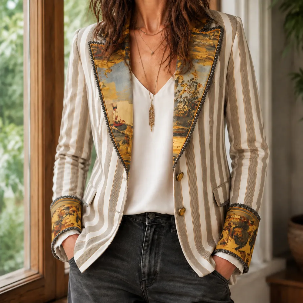 Printed Tailored Blazer