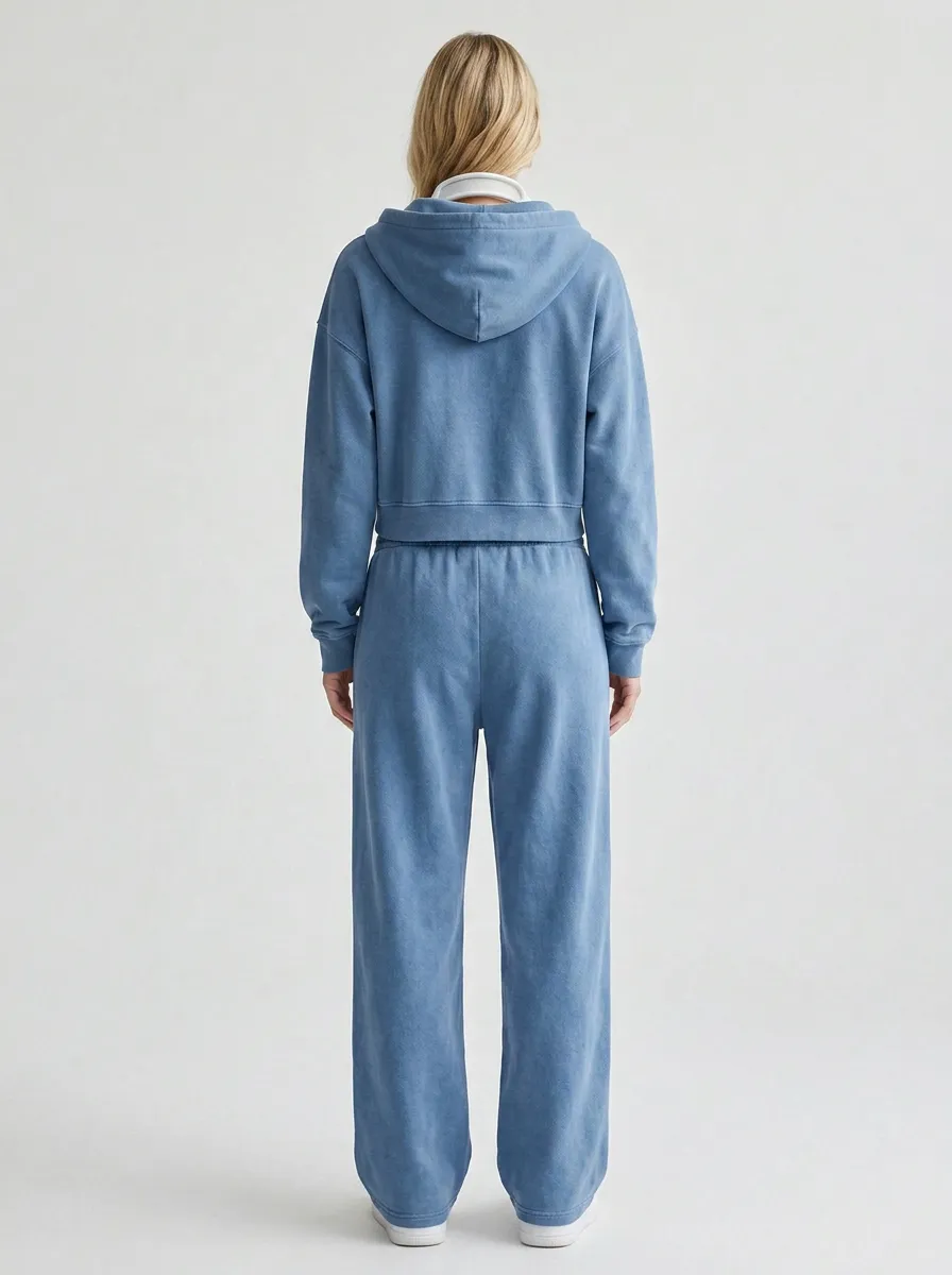 Zip-Up Jogger Sporty Women's Cropped Zip-Up Hoodie Jogger Active Set