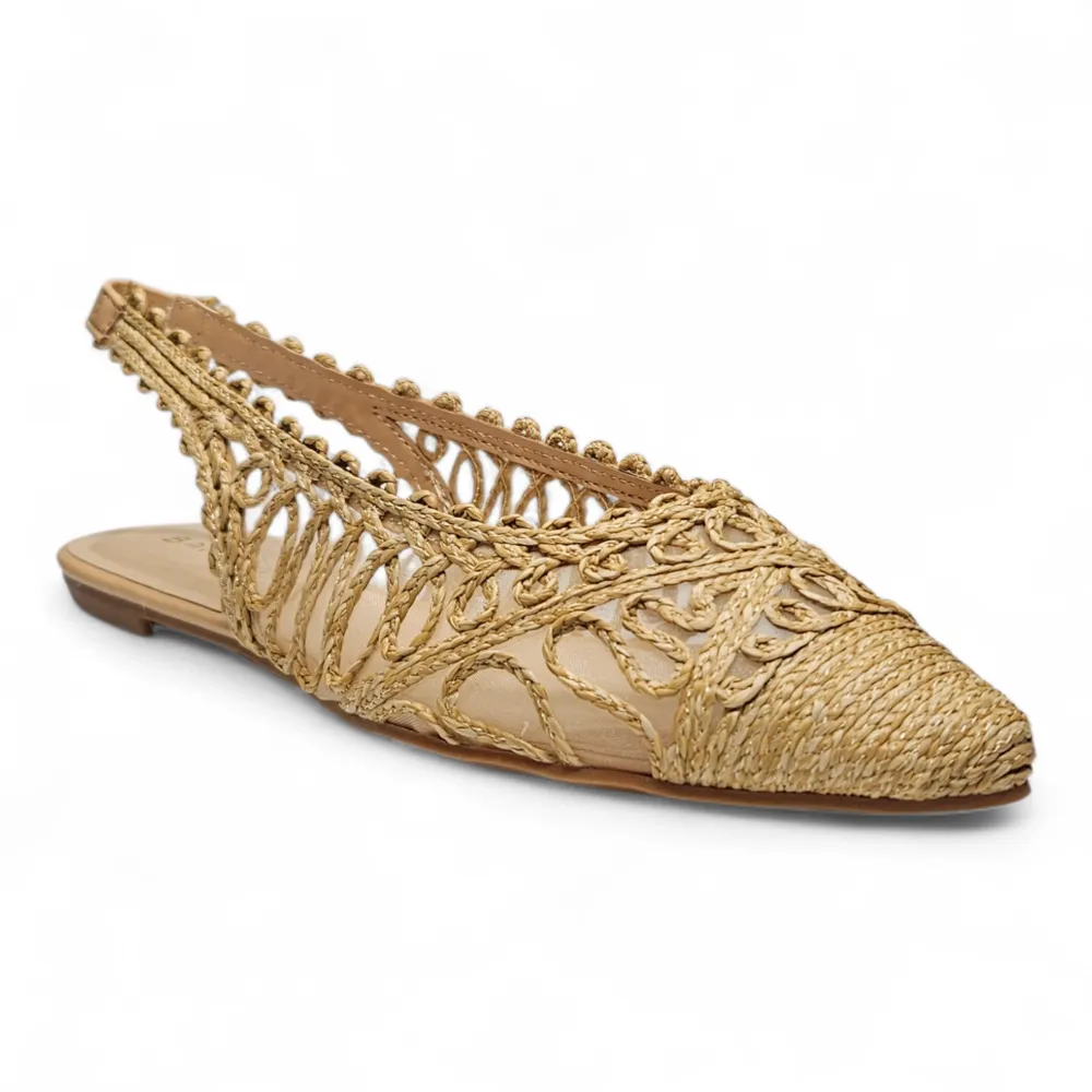 Coastal Weave Pointed Slingback Flat