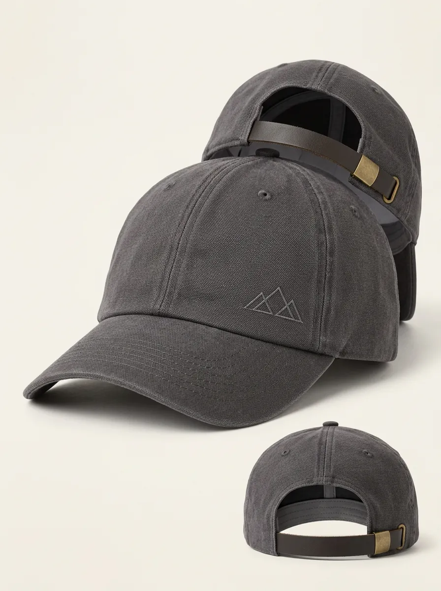 Casual Baseball Cap with Mountain Outline Embroidered Artwork