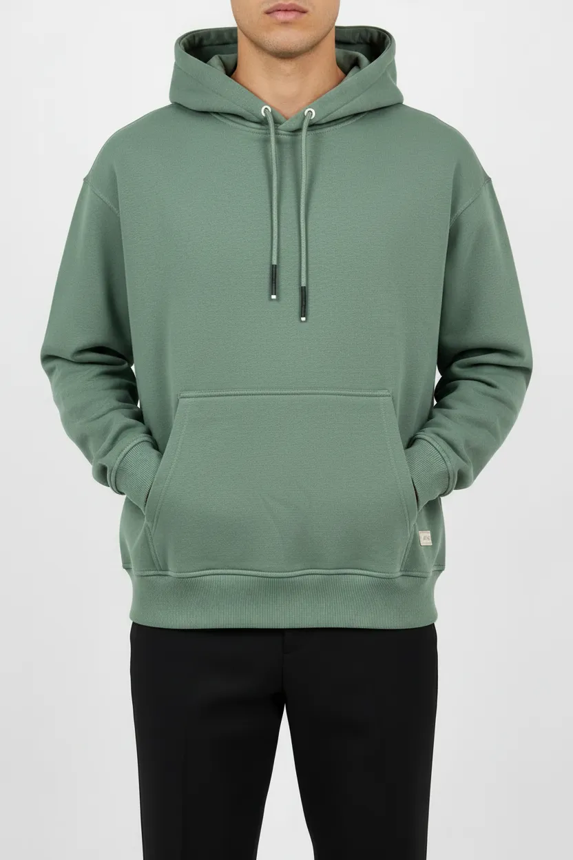 Everyday Regular Fit Cotton Ribbed Hooded Pullover Hoodie