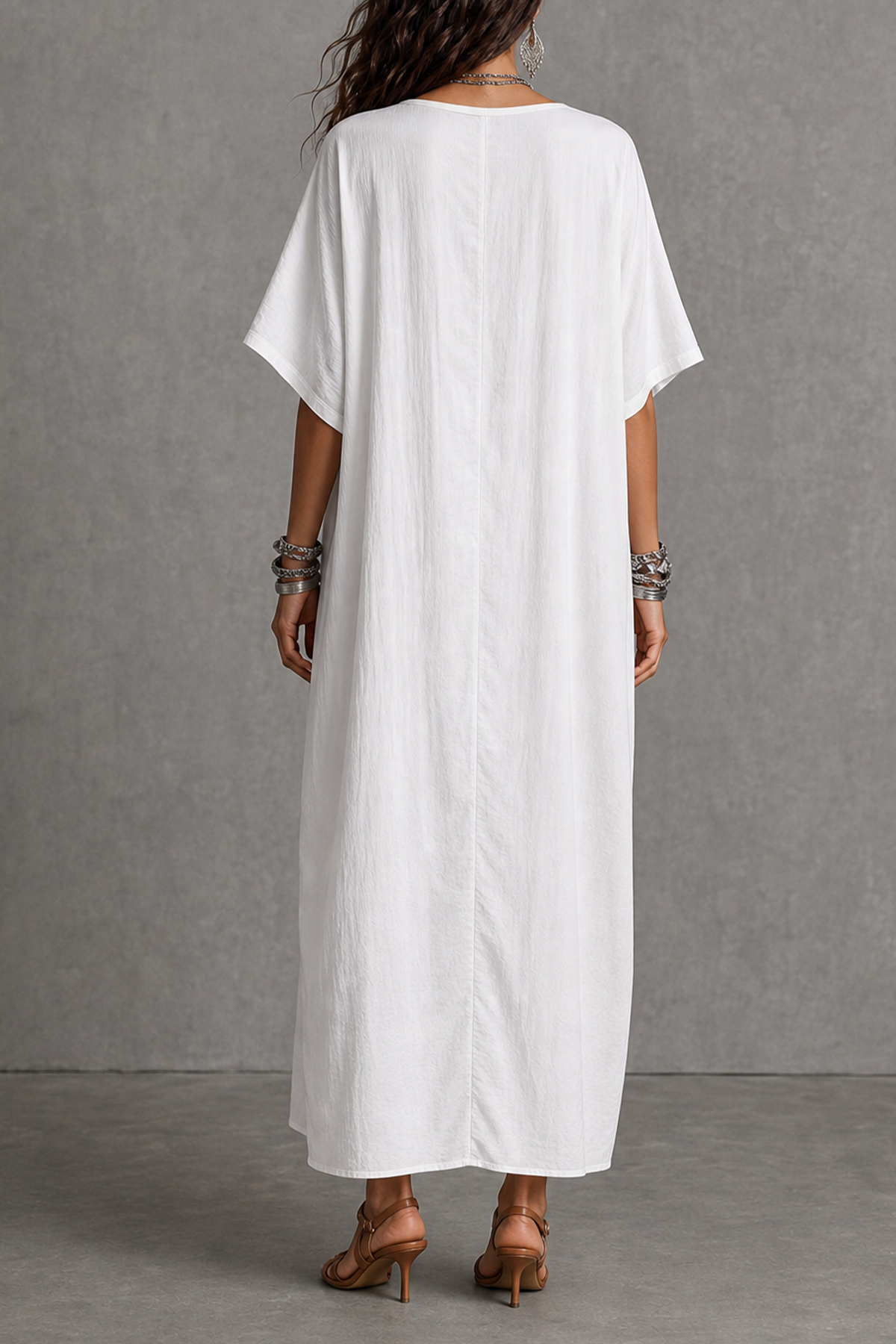 Modern Batwing Sleeve Maxi Dress
