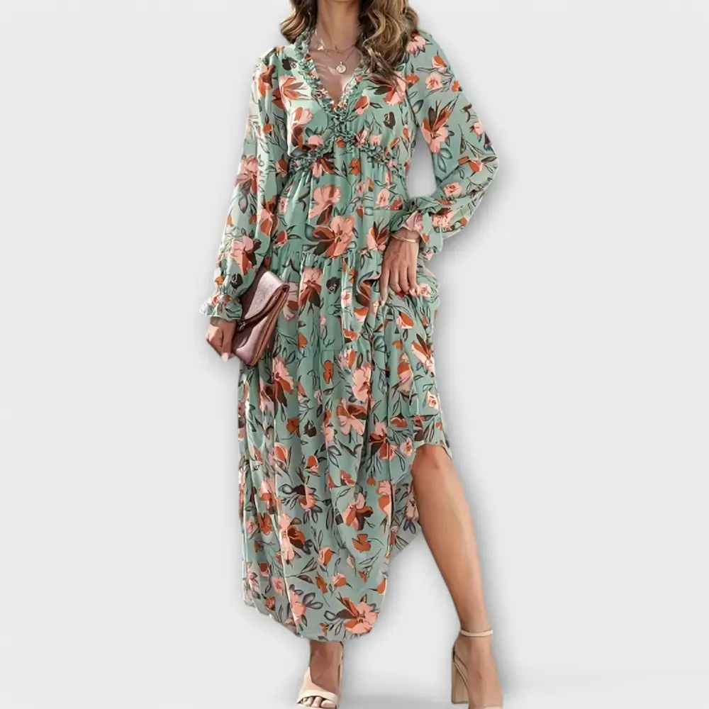 Pleated Flowing Casual Dress