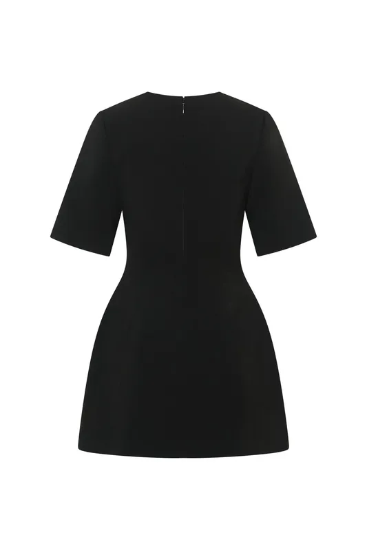 Black V-Neck Mini Dress